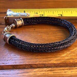 Nordic/Celtic Woven Metal Bracelet with Silver Accents